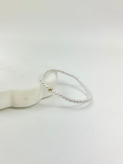 eGirl Classic 3mm Pearl Bead Bracelet Bracelets in at Wrapsody