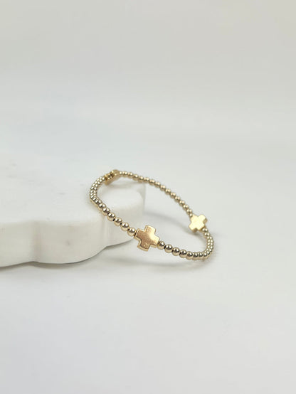 eGirl Signature Cross 3mm Bracelet - Gold Bracelets in at Wrapsody