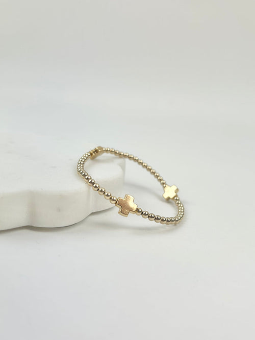 eGirl Signature Cross 3mm Bracelet - Gold Bracelets in at Wrapsody