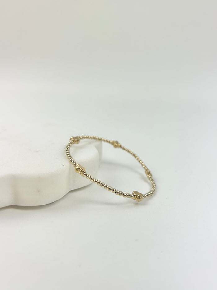 eGirl Signature Cross Small Pattern 2mm Bracelet - Gold Bracelets in at Wrapsody