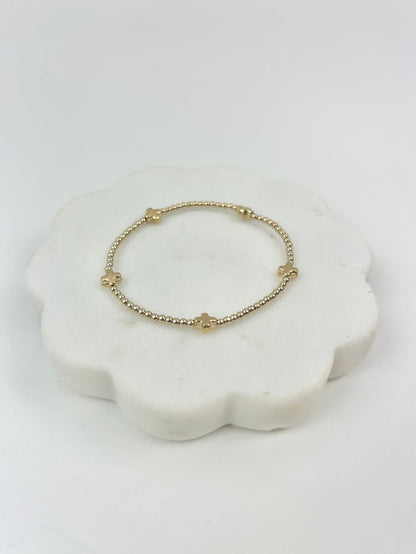 eGirl Signature Cross Small Pattern 2mm Bracelet - Gold Bracelets in at Wrapsody