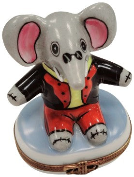 Elephant in Tuxedo Limoges Box Porcelain Limoges Wild Limoges baby French Trinket Box