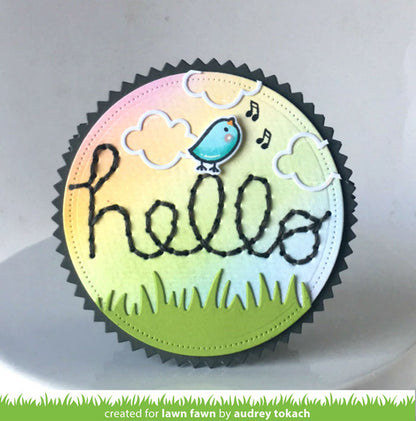 embroidered hello