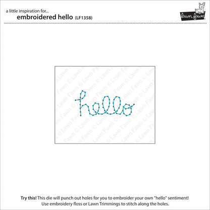 embroidered hello