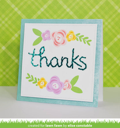 embroidered thanks