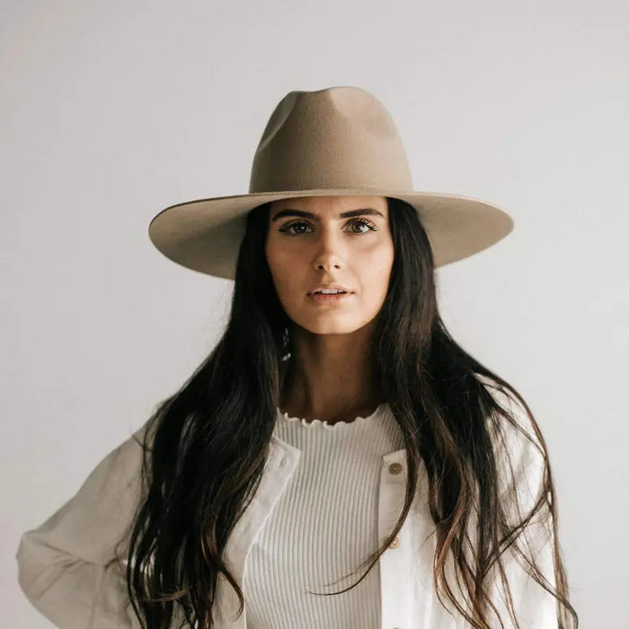 Emma Wide Brim Fedora Acorn Home + Apparel