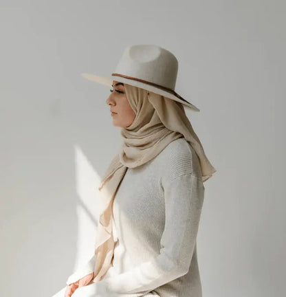 Emma Wide Brim Fedora Acorn Home + Apparel