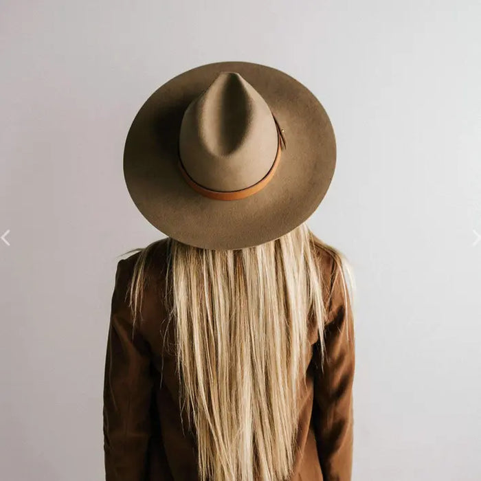 Emma Wide Brim Fedora Acorn Home + Apparel