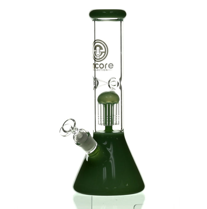ENCORE 12" BEAKER W/TREE PERC MILKY GREEN - Smoke Spot Smoke Shop