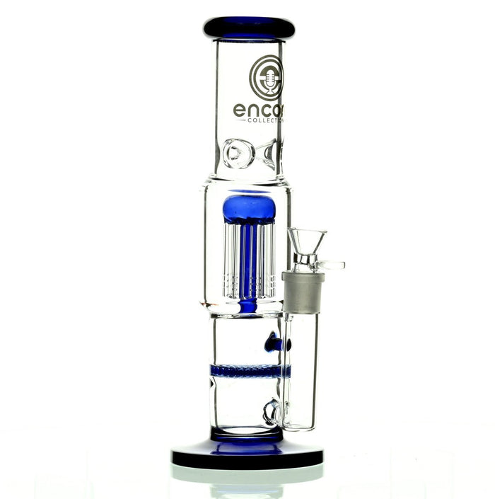 ENCORE 12" STRAIGHT TUBE W/TREE AND HONEYCOMB STACK PERC BLUE - Smoke Spot Smoke Shop