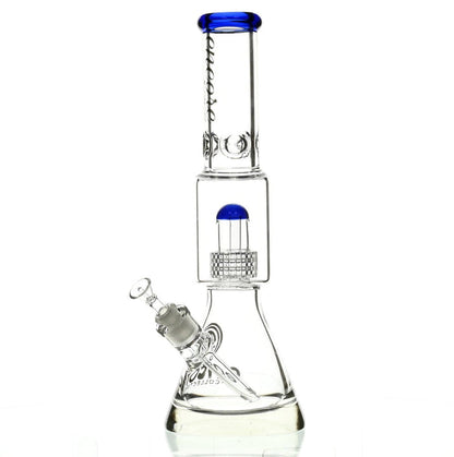 ENCORE 16" BEAKER W/MATRIX SHOWERHEAD BLUE - Smoke Spot Smoke Shop
