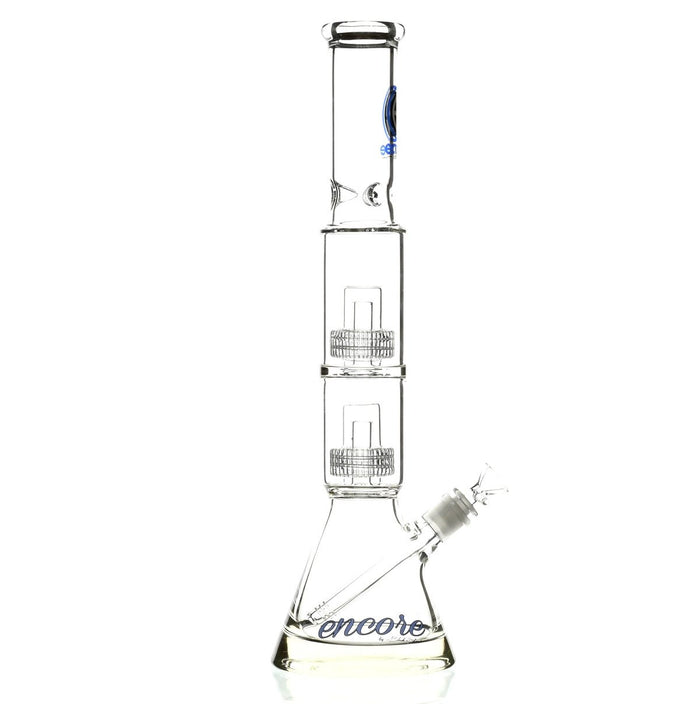 ENCORE 18" DOUBLE STACK MATRIX SHOWERHEAD PERC BLUE - Smoke Spot Smoke Shop