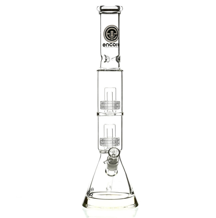 ENCORE 18" DOUBLE STACK MATRIX SHOWERHEAD PERC WHITE - Smoke Spot Smoke Shop