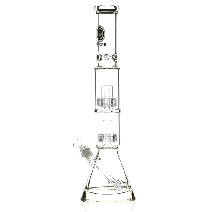ENCORE 18" DOUBLE STACK MATRIX SHOWERHEAD PERC WHITE - Smoke Spot Smoke Shop
