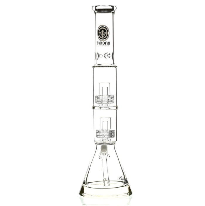 ENCORE 18" DOUBLE STACK MATRIX SHOWERHEAD PERC WHITE - Smoke Spot Smoke Shop