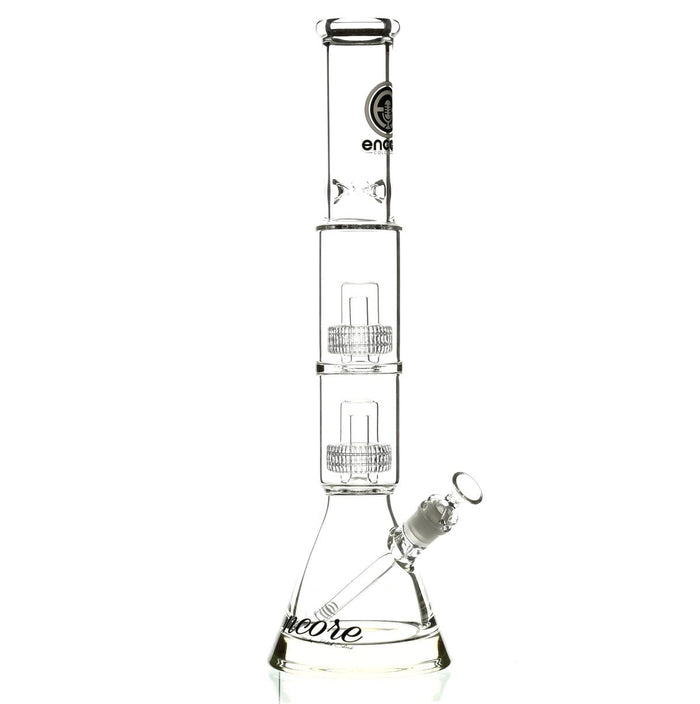 ENCORE 18" DOUBLE STACK MATRIX SHOWERHEAD PERC WHITE - Smoke Spot Smoke Shop