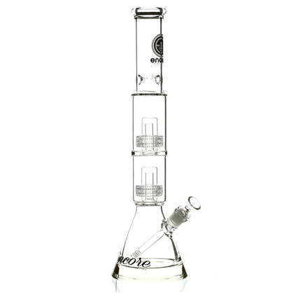 ENCORE 18" DOUBLE STACK MATRIX SHOWERHEAD PERC WHITE - Smoke Spot Smoke Shop