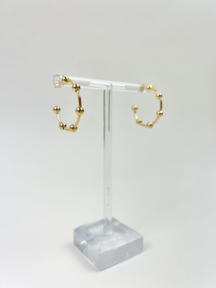 eNewton 4mm Beaded Simplicity 1" Post Hoop Earrings in at Wrapsody