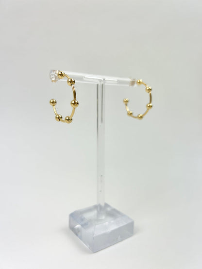 eNewton 4mm Beaded Simplicity 1" Post Hoop Earrings in at Wrapsody