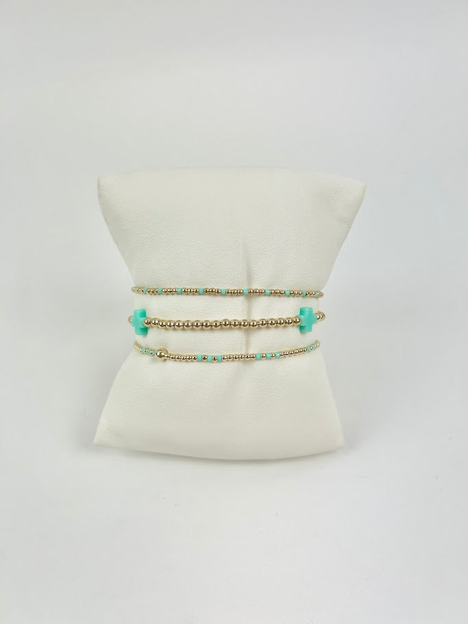 Enewton Signature Cross Gold 3mm Mint Bracelet Stack Bracelets in at Wrapsody