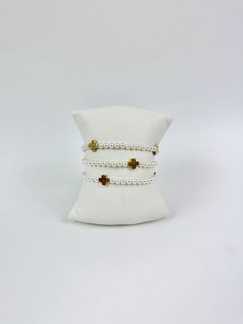 Enewton Signature Cross Pearl 4mm Bracelet Stack Bracelets in at Wrapsody