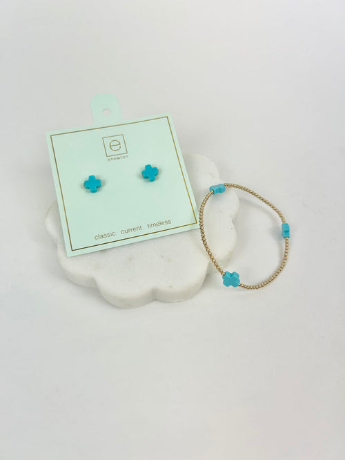 Enewton Signature Cross Turquoise Stud/Bracelet Duo Earrings in at Wrapsody
