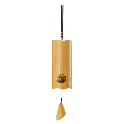【Engravable】Hluru Nanmu Bamboo Wind Chime 8 Bars Double Swing for Relaxation - Wave Series