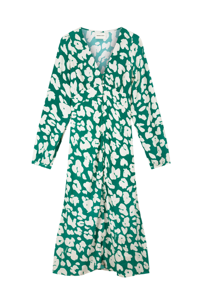 Fabienne Chapot Ana Dress Evergreen/Cosy White features a floral design by Fabienne Chapot, shop at Dotique.