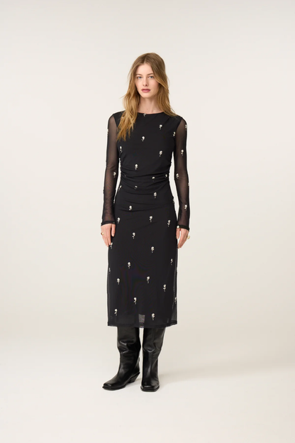 Model wearing Fabienne Chapot Ashley Dress Black/Cosy White by Fabienne Chapot, shop the brand at Dotique.
