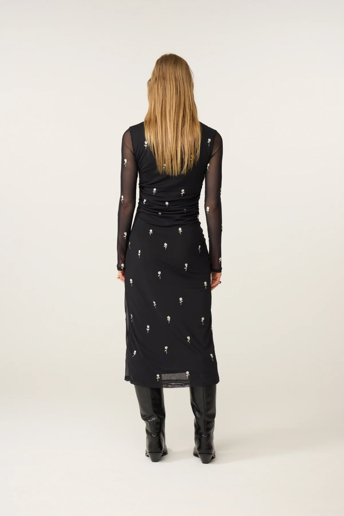 Model wearing Fabienne Chapot Ashley Dress Black/Cosy White by Fabienne Chapot, shop the vendor at Dotique.