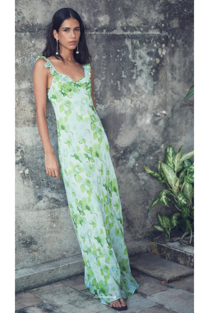 Woman wearing Fabienne Chapot Josine Dress Light Blue/Green by Fabienne Chapot, shop Fabienne Chapot at Dotique.