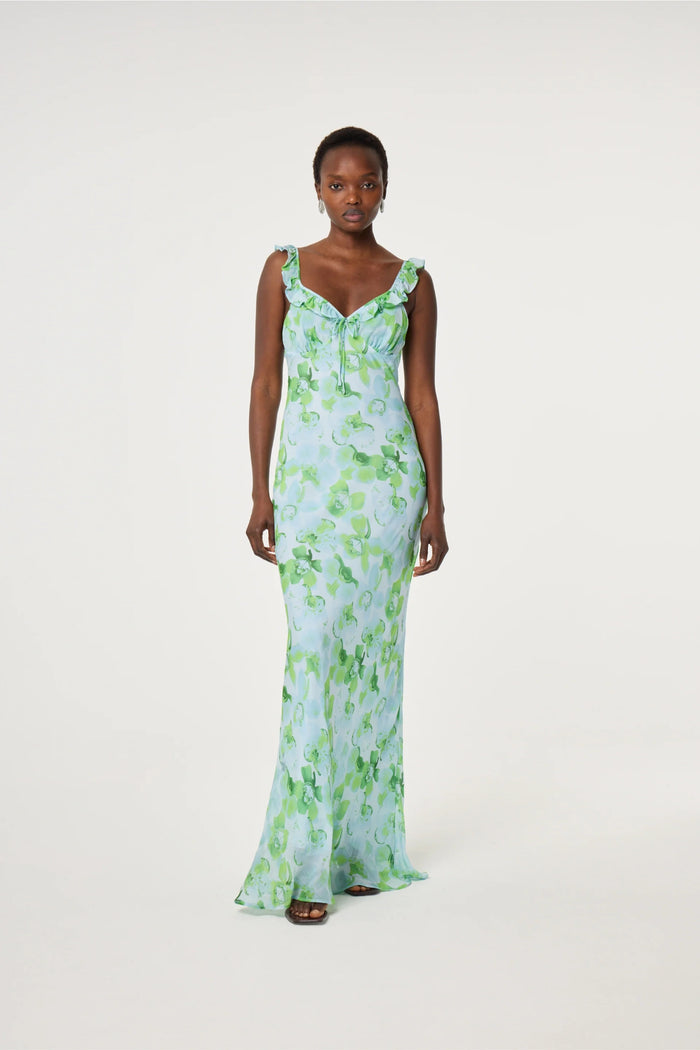 Model wearing Fabienne Chapot Josine Dress Light Blue/Green by Fabienne Chapot, shop Fabienne Chapot at Dotique.