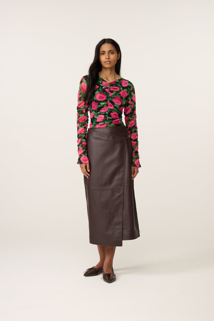 Woman wearing Fabienne Chapot Karlis Top Fab Fuchsia/Black by Fabienne Chapot. Shop Fabienne Chapot at Dotique.