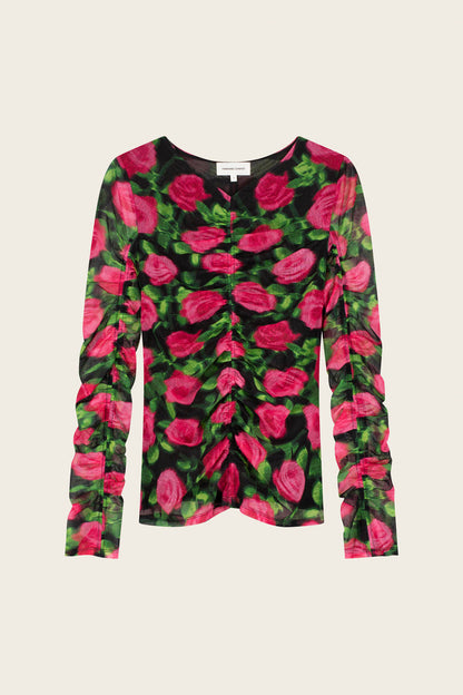 Fabienne Chapot Karlis Top Fab Fuchsia/Black floral long sleeve top. Shop Fabienne Chapot at Dotique.