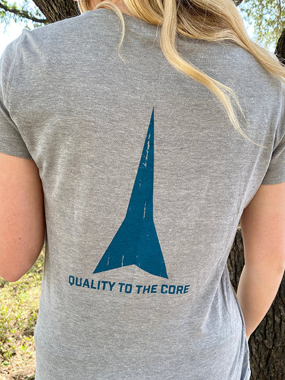 Fast Back Women's Classic Logo T-Shirt in Heather Grey