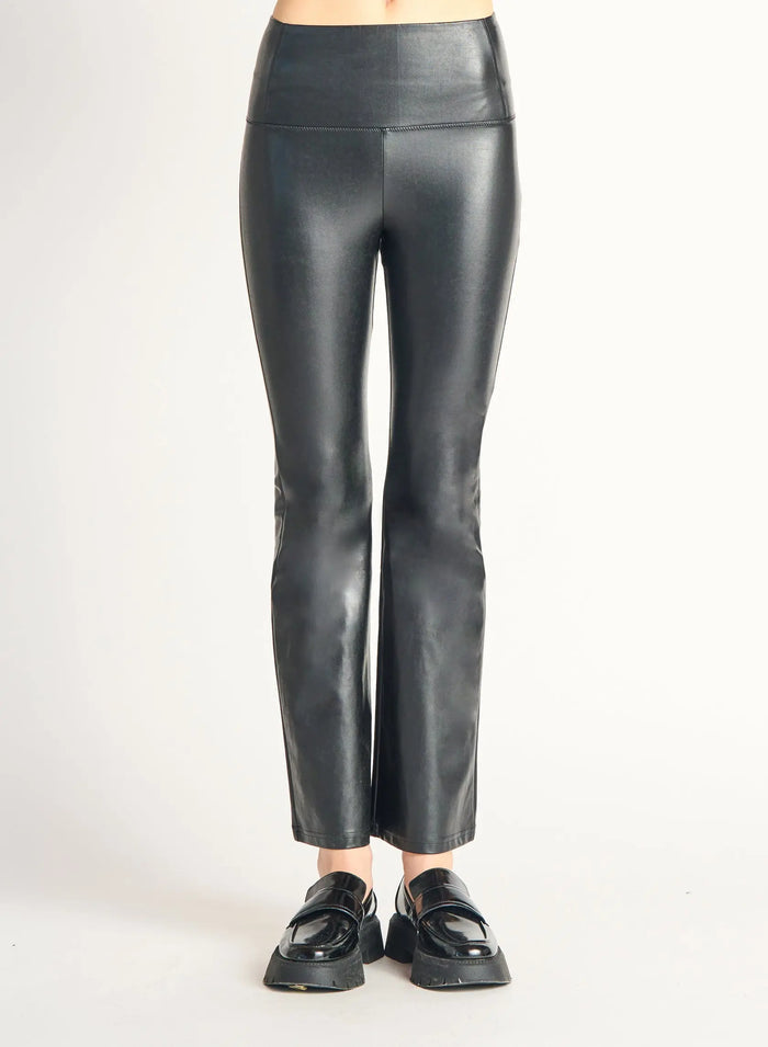 Flared Faux Leather Pants Acorn Home + Apparel