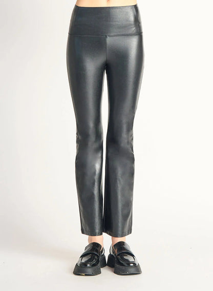 Flared Faux Leather Pants Acorn Home + Apparel