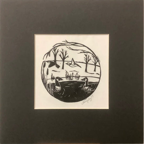 “Flit” Rubber Block Print with Mat