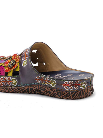 Flowers Handmade Colorful Slippers