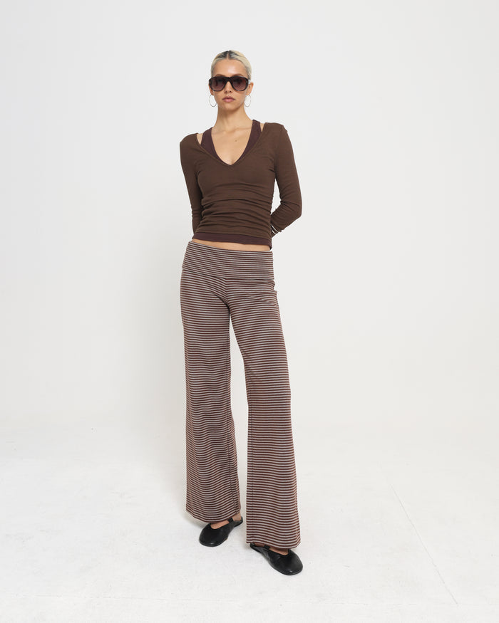 FOLDED PANT - Brown