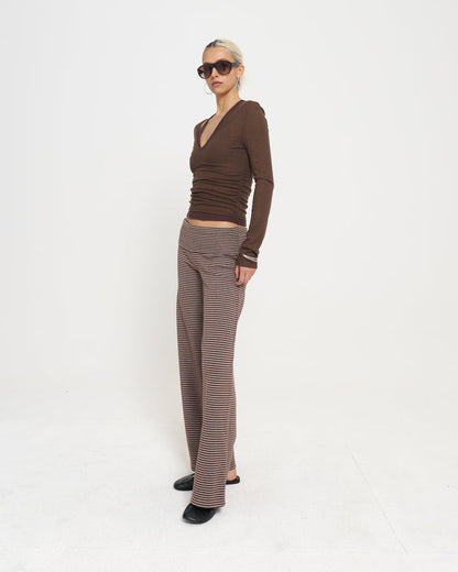 FOLDED PANT - Brown