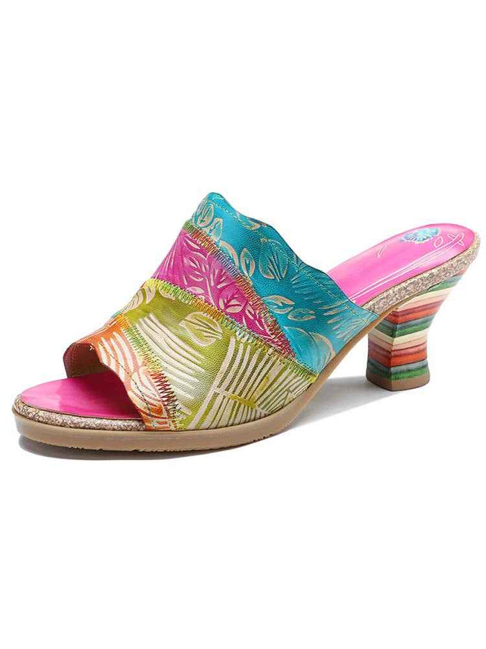 Four Color Splicing Slippers