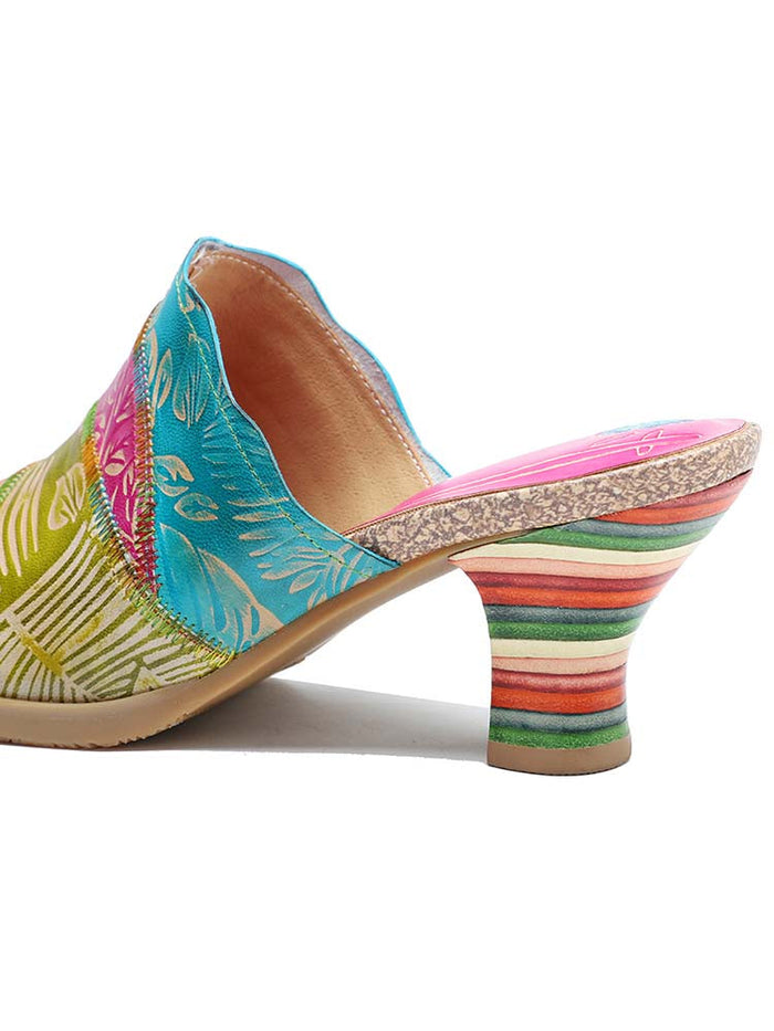 Four Color Splicing Slippers