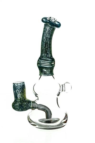 Frit Mini Rig by Waterhouse Glass 8 inch worked waterpipe - Smoke Spot Glass