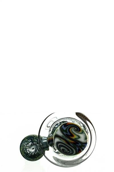Side view of Frit Mini Rig by Waterhouse Glass 8 inch worked waterpipe