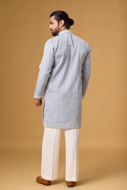 Regal Panel Kurta Pajama Set for Men – Front View | Mahavir NX