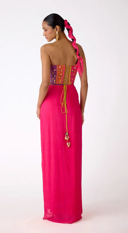 Fuschia Aura Corset & Skirt Set