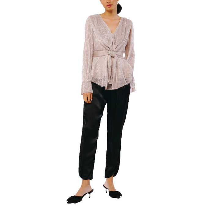 Gillisa Tie Front Glitter Top