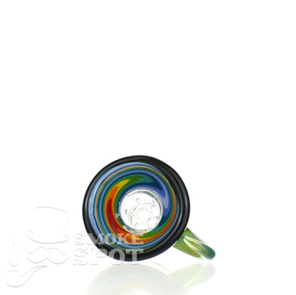 Side view of Glass Enthuastic 14mm Bowl with Hook #107 - Smoke Spot Smoke Shop