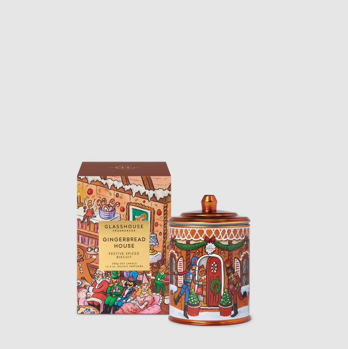 Glasshouse Candle 13.4oz Gingerbread House Candles in at Wrapsody